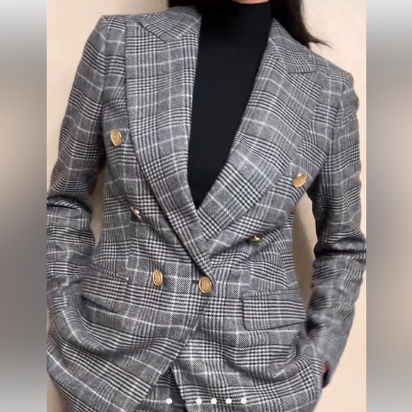 BANANA REPUBLIC ‼️ BROOKE PLAID CAPTAIN'S BLAZER - Picture 3 of 11